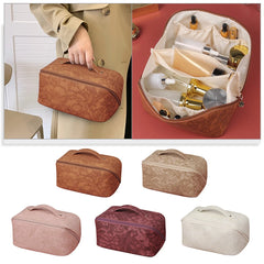 PU Retro Makeup Bag Large Capacity Waterproof for Ladies Girls