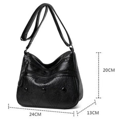PU Soft Leather Texture Diagonal Bag Large Capacity Shoulder Bag