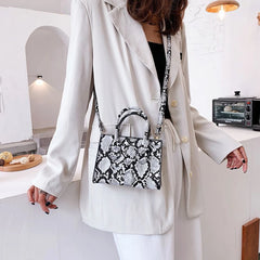 PU Top-Handle Shoulder Bags Retro Animal Print Women Messenger Handbag