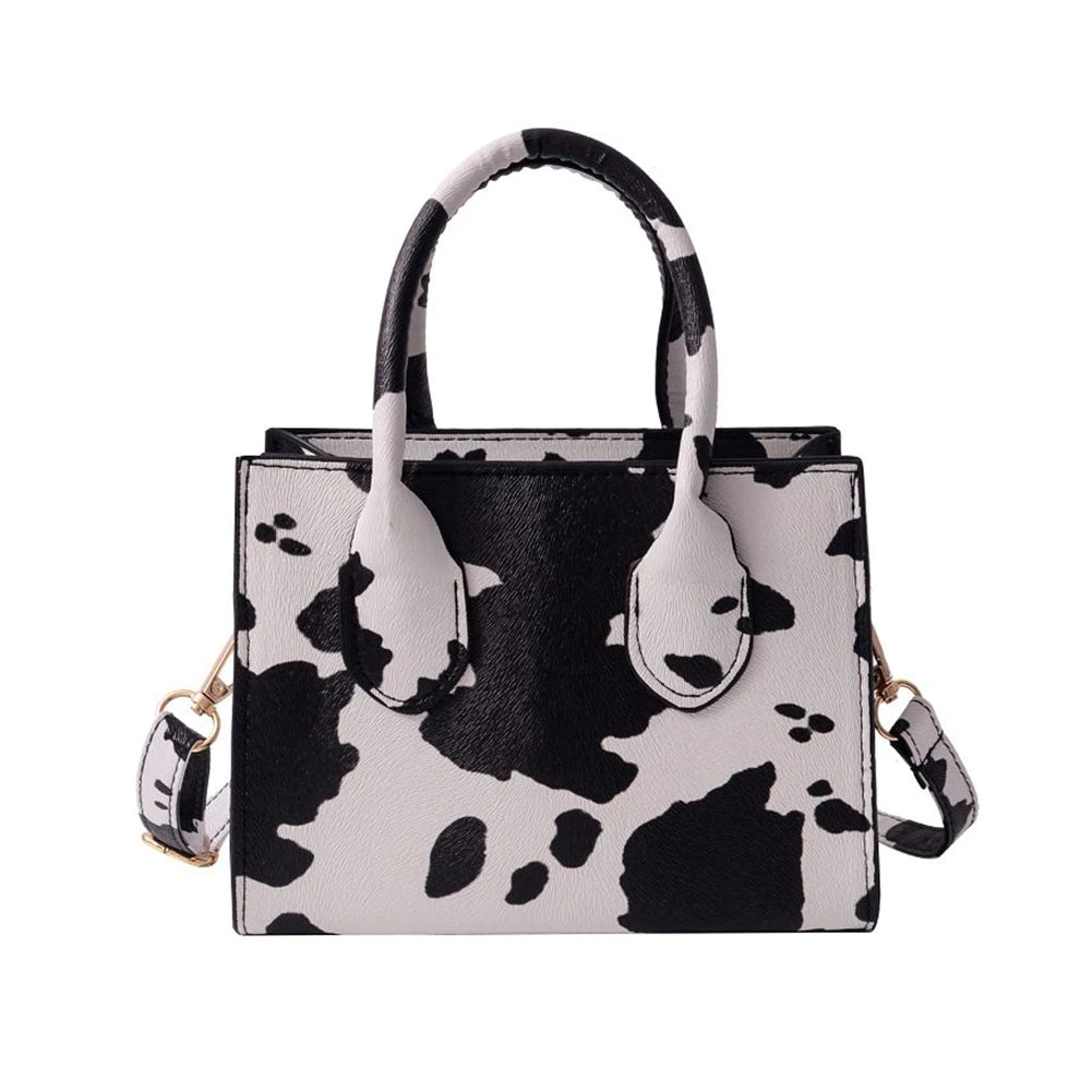 PU Top-Handle Shoulder Bags Retro Animal Print Women Messenger Handbag