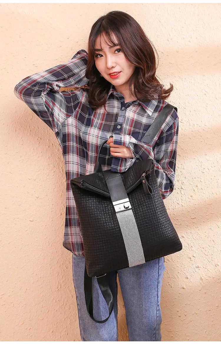 PU Women's Backpacks Ladies Leather School Backpack