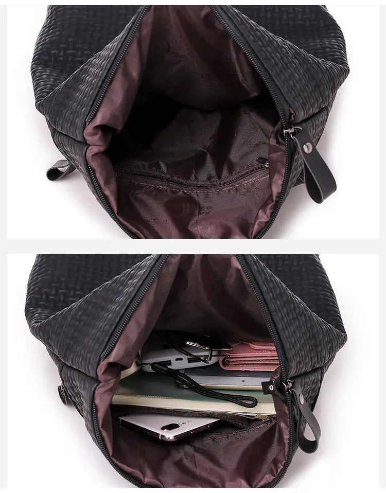 PU Women's Backpacks Ladies Leather School Backpack