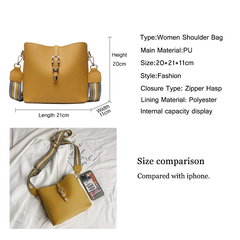 PU Women's Crossbody Bags Solid Shoulder Bags for Ladies Handbag