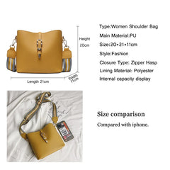 PU Women's Crossbody Bags Solid Shoulder Bags for Ladies Handbag