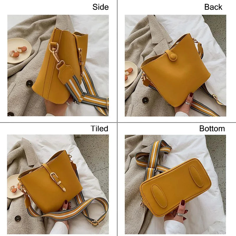 PU Women's Crossbody Bags Solid Shoulder Bags for Ladies Handbag