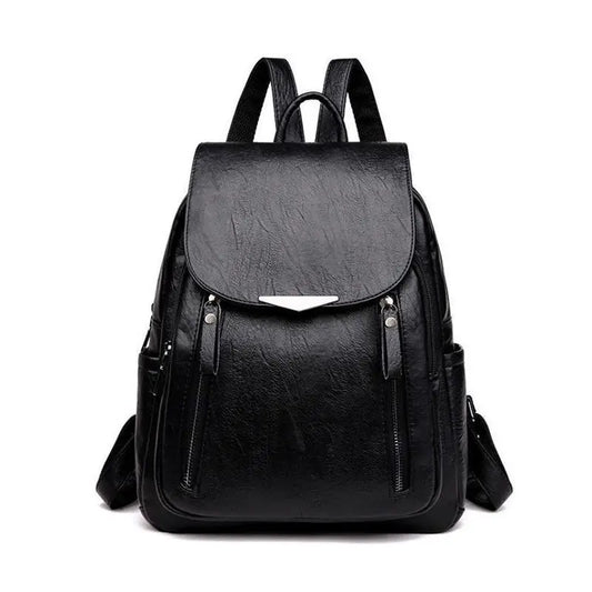 PU Leather Women's Backpack Large Capacity Schoolbag Travel Female Shoulder Bags