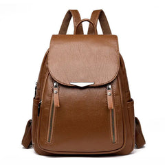 PU Leather Women's Backpack Large Capacity Schoolbag Travel Female Shoulder Bags