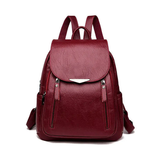 PU Leather Women's Backpack Large Capacity Schoolbag Travel Female Shoulder Bags