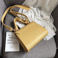 Crocodile Leather Pattern Messenger Bag Waterproof Shoulder Bag
