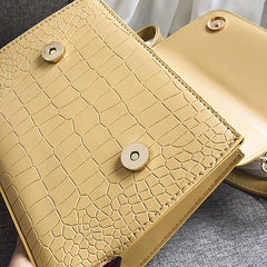 Crocodile Leather Pattern Messenger Bag Waterproof Shoulder Bag