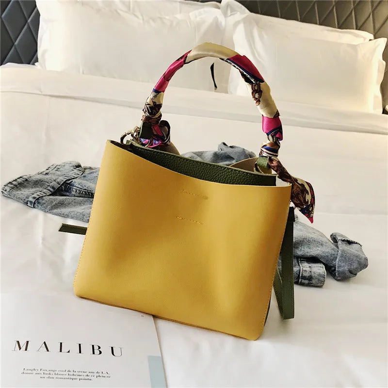 PU Women's Handbag Multi-Layer Large Capacity Messenger Bag