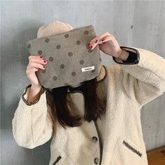 Face Pattern Makeup Bag Canvas Cosmetic Travel Beauty Storage Organizer