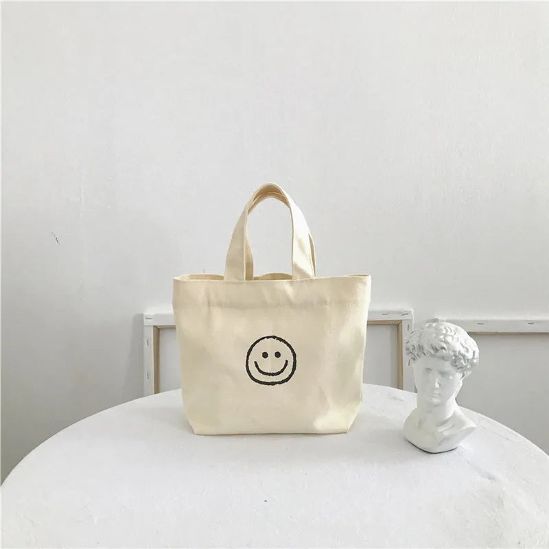 Smile Face Mini Shopping Bag for Women Mobile Phone Lady Purse Small Handbag