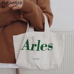 Women's Canvas Small Tote Bag - Reusable Shoulder Bag