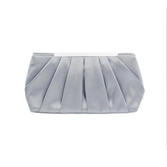 PURFAY Satin Evening Bag Ruffle Wedding Clutches Handbag