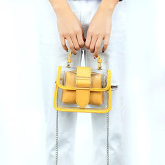 Waterproof PVC Beach Handbag Chains Summer Jelly Clear Tote Purse