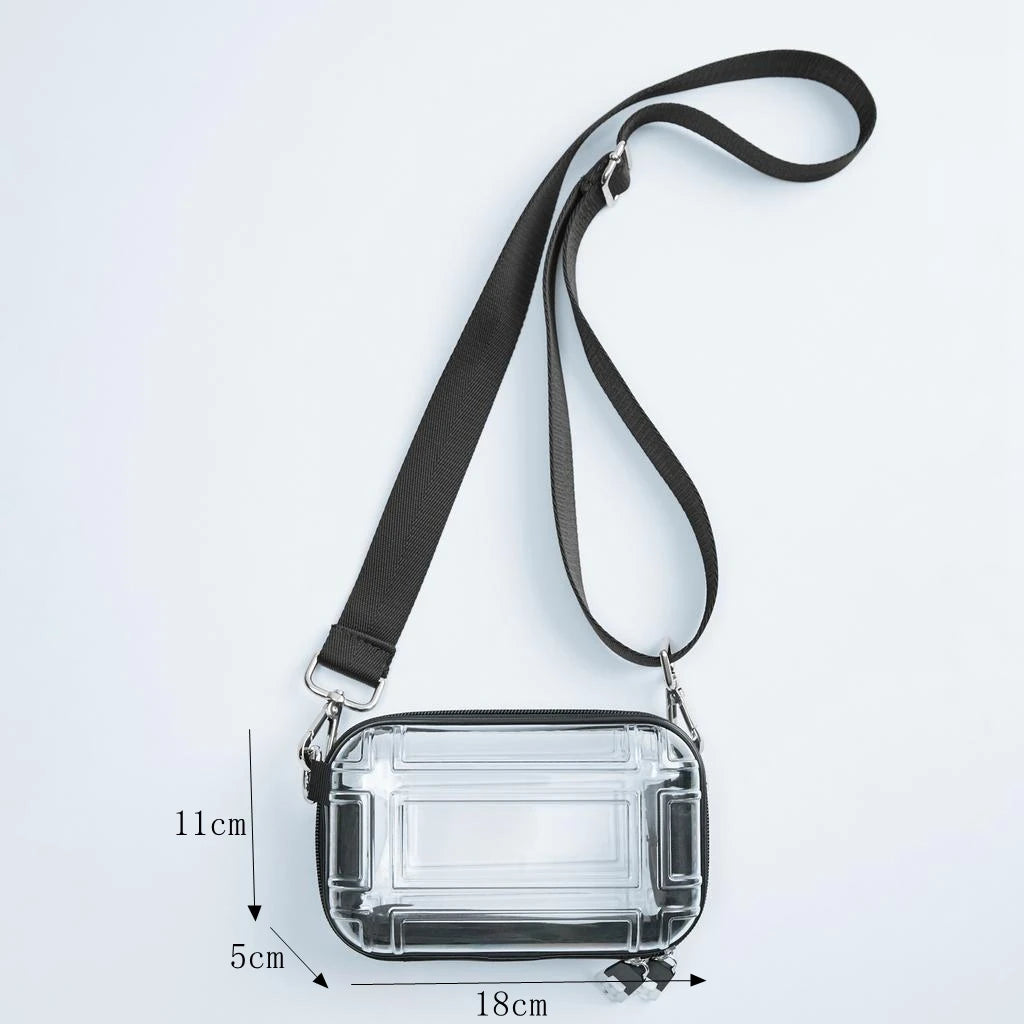 Transparent PVC Box Shoulder Bag Women Acrylic Waist Vintage Handbags