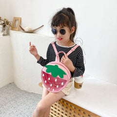 Transparent PVC Strawberry Schoolbag for Kids