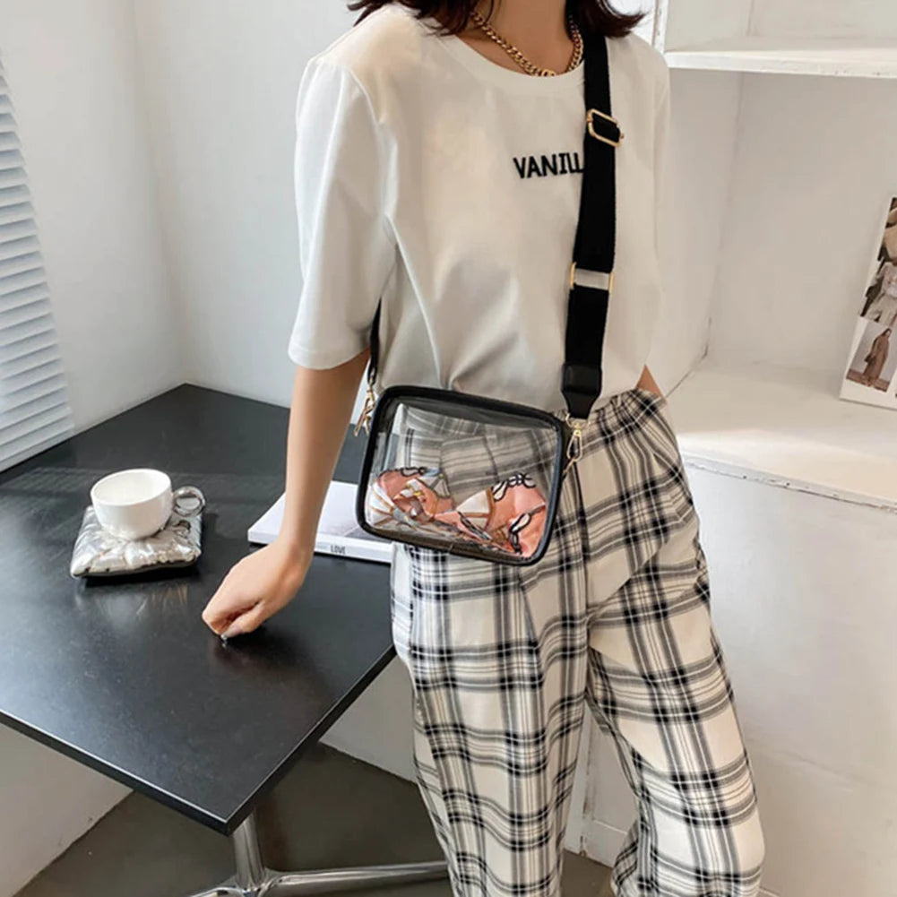 Transparent Crossbody Bag Stadium Approved Shoulder Handbag