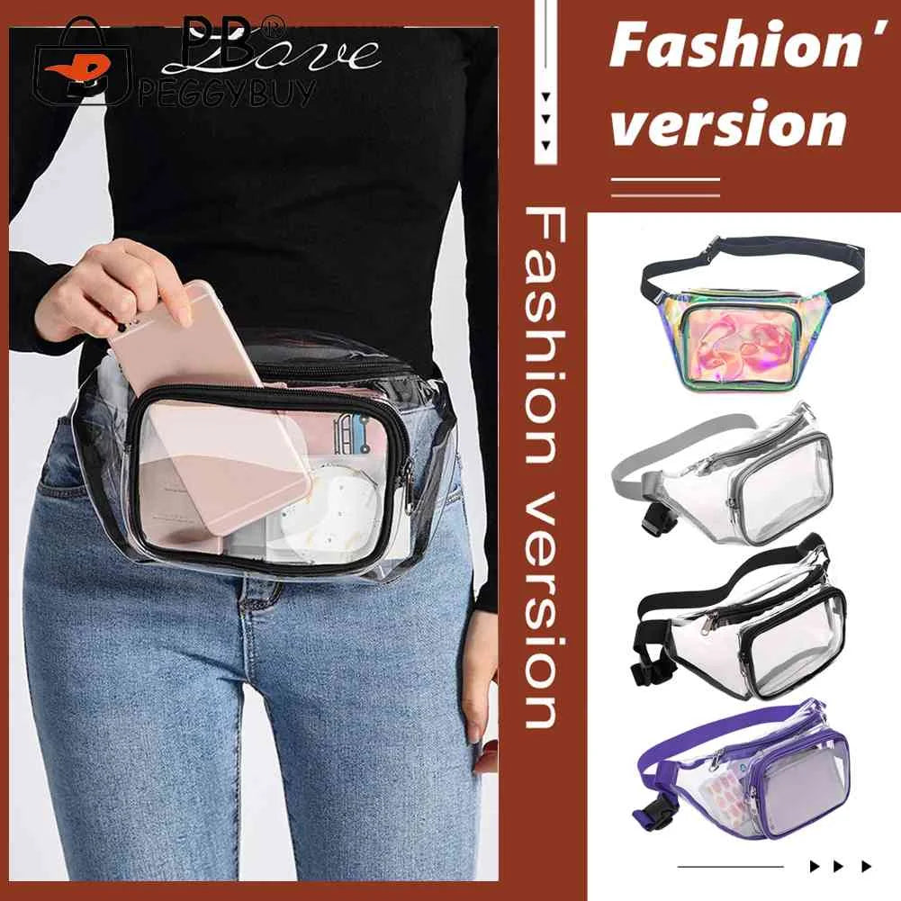 Clear PVC Crossbody Bag Mini Waterproof Unisex Hip Bum Bag