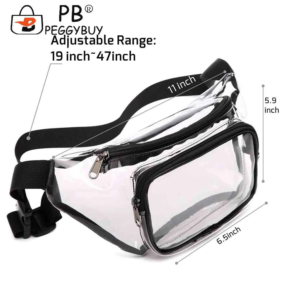 Clear PVC Crossbody Bag Mini Waterproof Unisex Hip Bum Bag