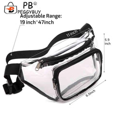 Clear PVC Crossbody Bag Mini Waterproof Unisex Hip Bum Bag