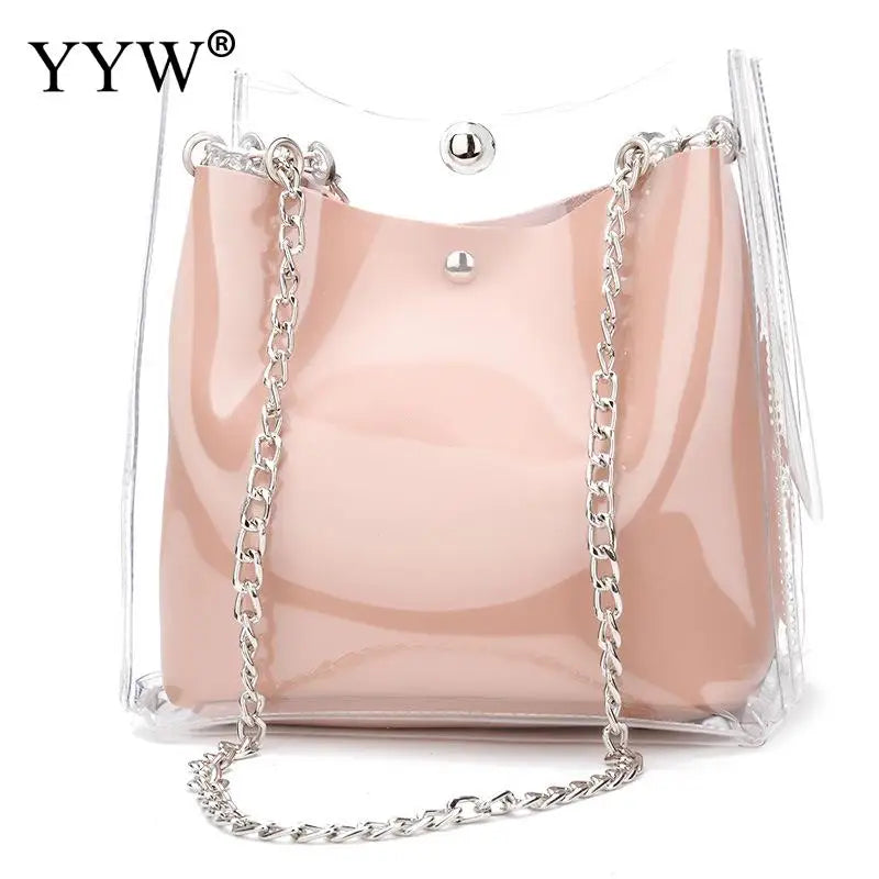 Transparent PVC Jelly Shoulder Bag Large Capacity Handbag