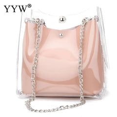 Transparent PVC Jelly Shoulder Bag Large Capacity Handbag