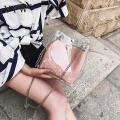 Transparent PVC Jelly Shoulder Bag Large Capacity Handbag