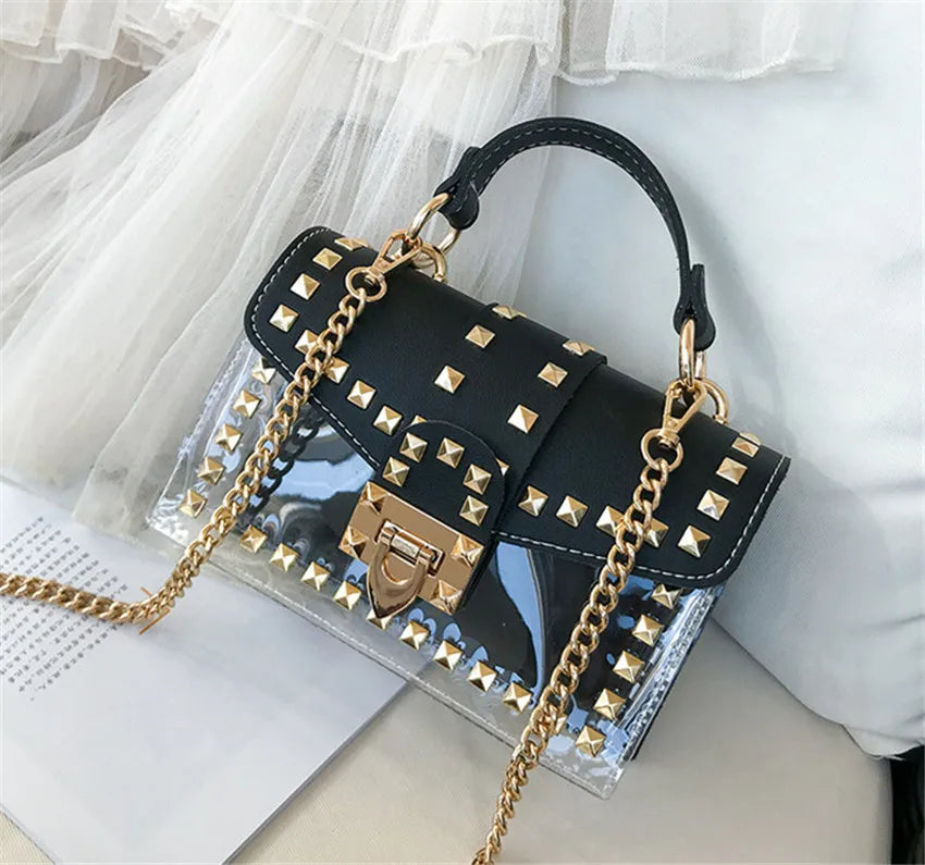 PVC Messenger Bag Crossbody Sling Ribbed Shoulder Bag