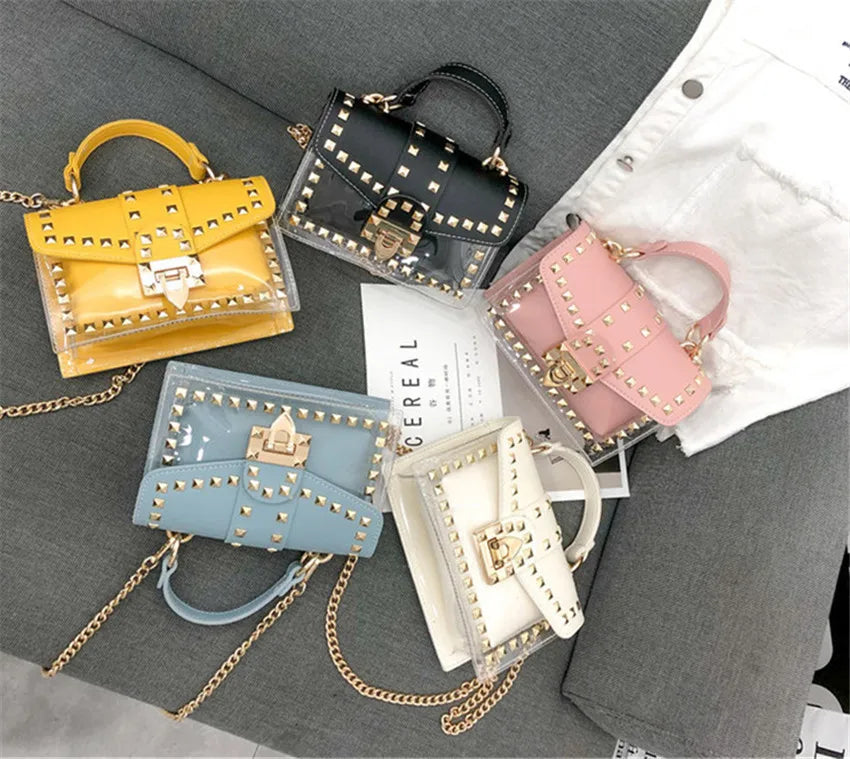 PVC Messenger Bag Crossbody Sling Ribbed Shoulder Bag