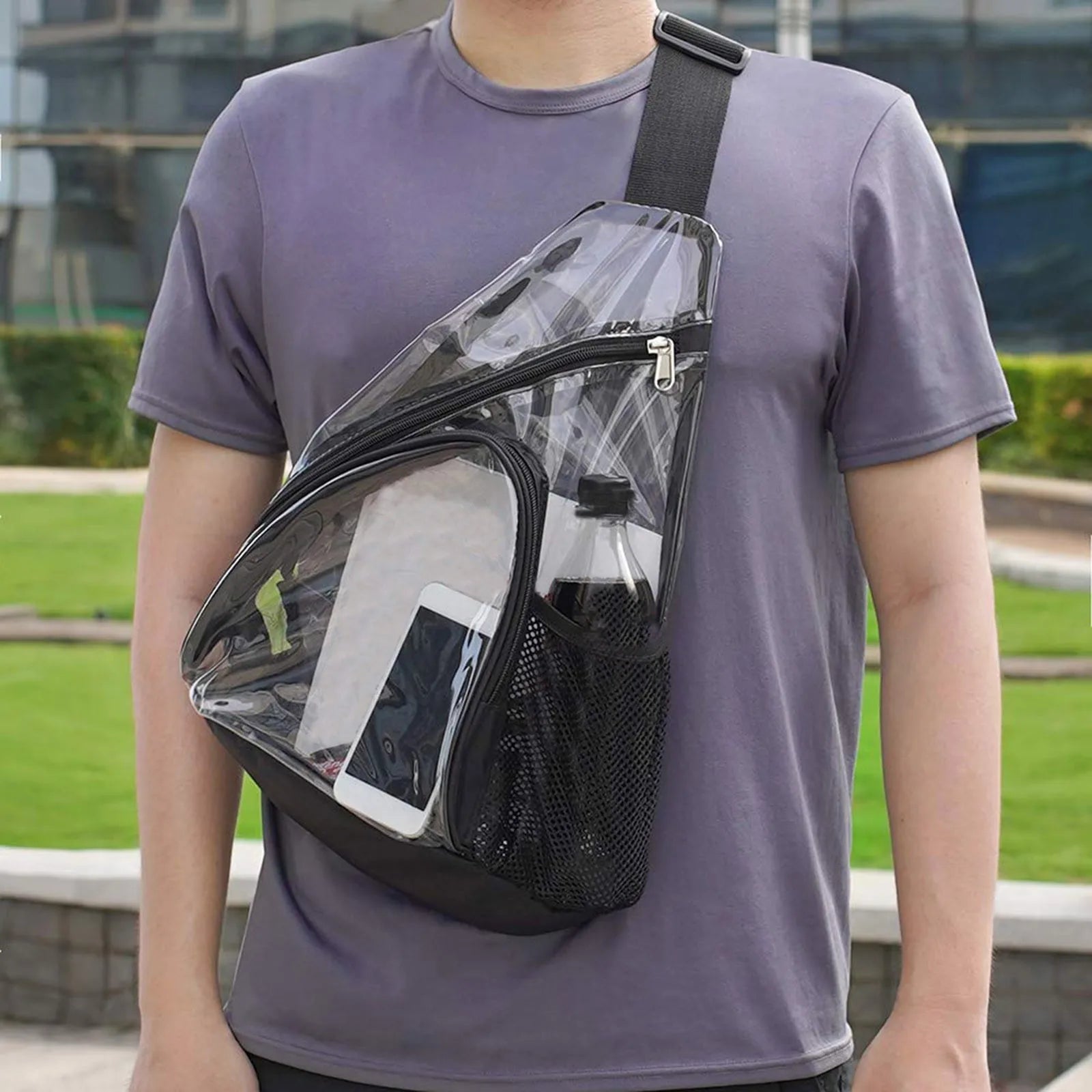 Transparent PVC One Shoulder Body Chest Bag Waterproof Jelly Bag