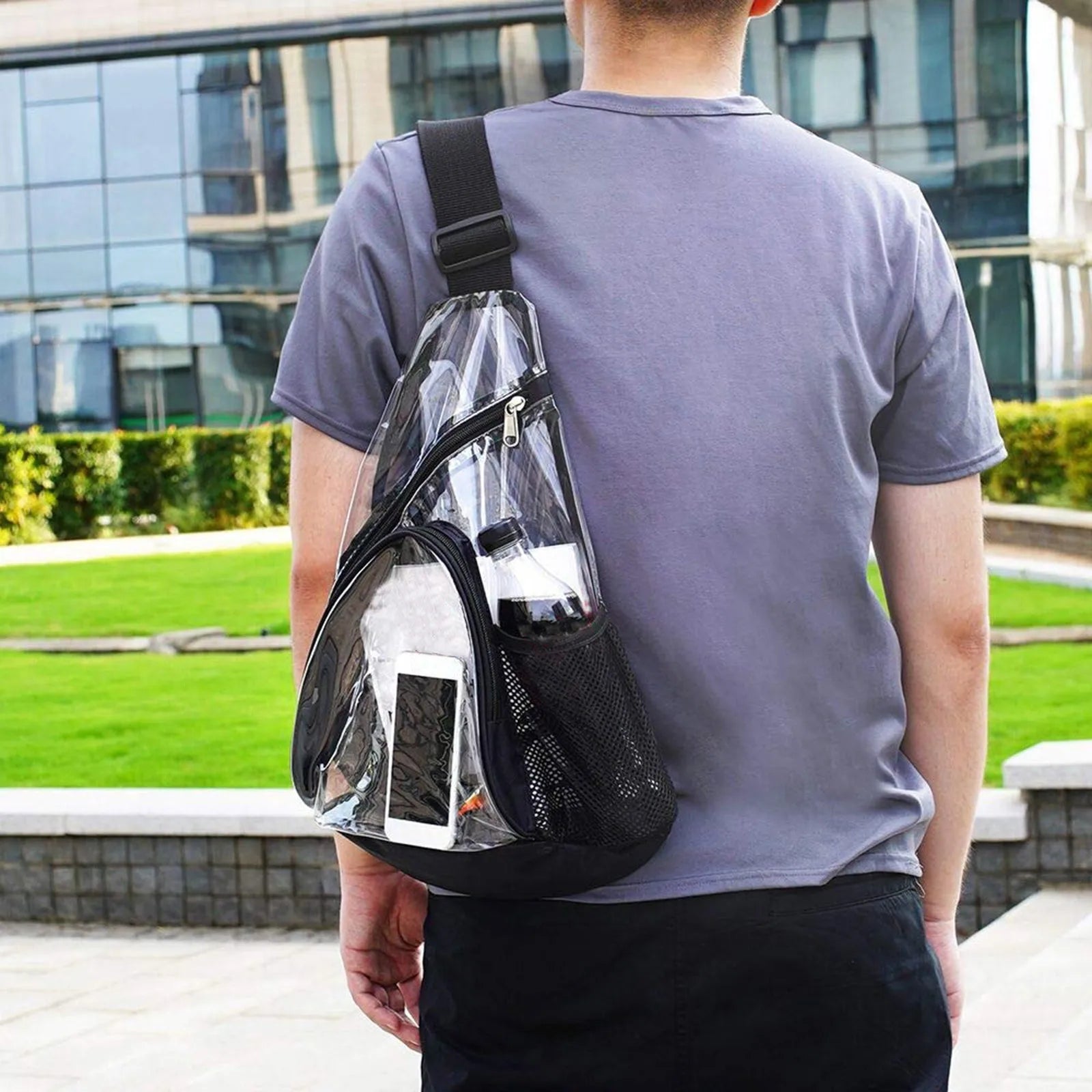 Transparent PVC One Shoulder Body Chest Bag Waterproof Jelly Bag