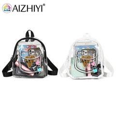 Transparent PVC Backpack Love Letter Design Small Shoulder Schoolbag