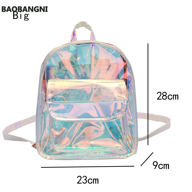 Clear PVC Women Backpack Harajuku School Bag for Teen Girls