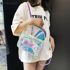 Clear PVC Women Backpack Harajuku School Bag for Teen Girls