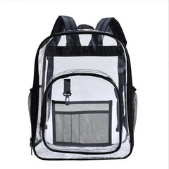 PVC Waterproof Clear Backpack Large Capacity Solid School Bag