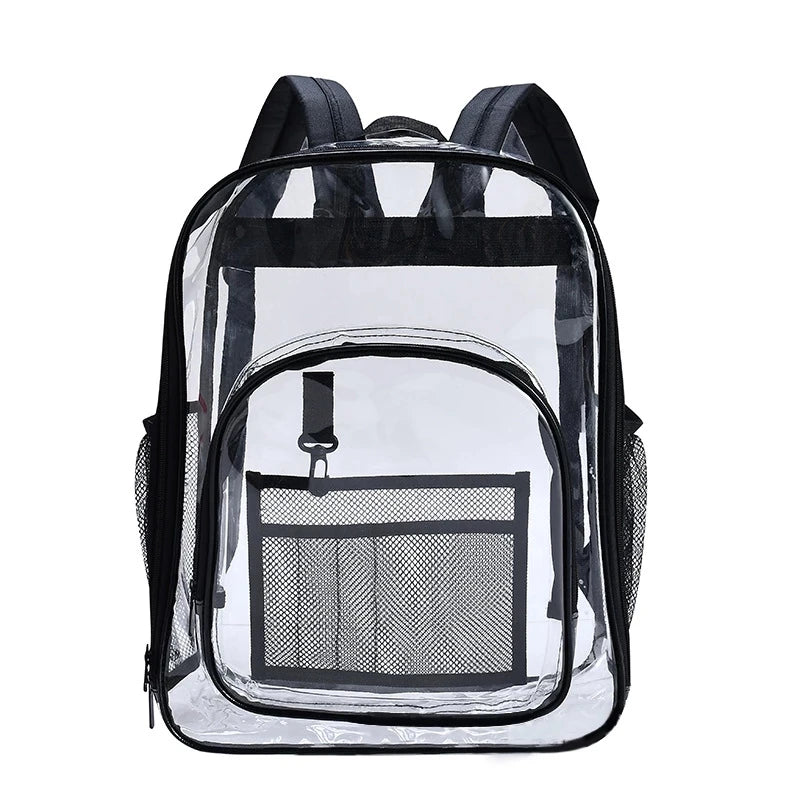 PVC Waterproof Transparent School Bag Large Capacity Clear Backpack