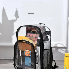 PVC Waterproof Transparent School Bag Large Capacity Clear Backpack