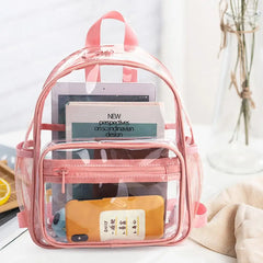 PVC Waterproof Clear School Backpack Large Capacity Solid Backpack