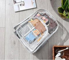 PVC Waterproof Clear Backpack Large Capacity Solid School Bag