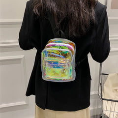 PVC Women Backpack Transparent Bag Student Bookbags Clear Casual Travel Bagpack