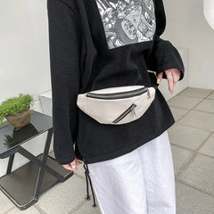 Women Chest Bag Belt Waist PU Leather Crossbody Bag Travel Phone Pouch