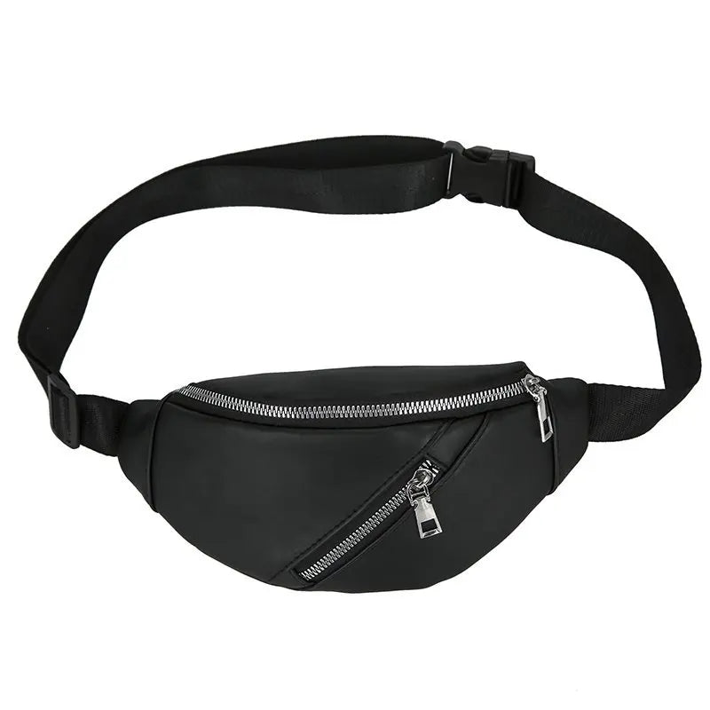 Women Chest Bag Belt Waist PU Leather Crossbody Bag Travel Phone Pouch