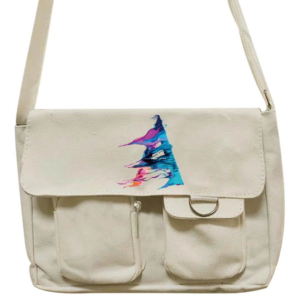 Youth Canvas Shoulder Bag Large Capacity Messenger Bag