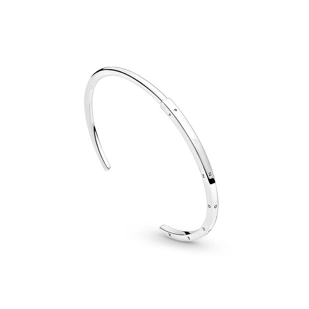 925 Silver I-D Bangle Charm Bracelet Women Jewelry Gift