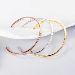 925 Silver I-D Bangle Charm Bracelet Women Jewelry Gift