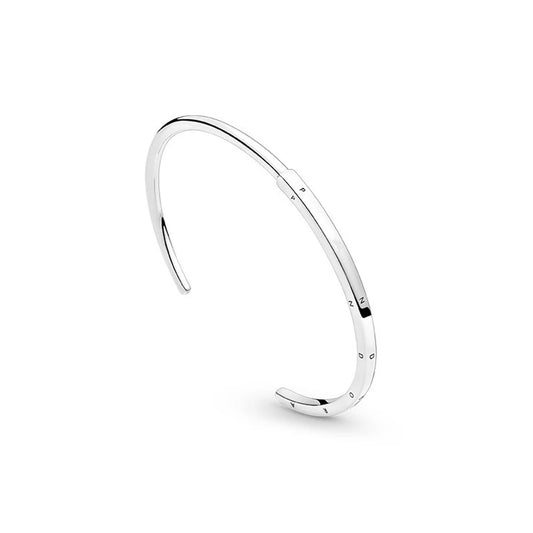 925 Silver I-D Bangle Charm Bracelet Women Jewelry Gift