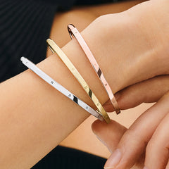 925 Silver I-D Bangle Charm Bracelet Women Jewelry Gift