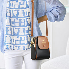 Leather Crossbody Bag for Women Panelled Shoulder Bag